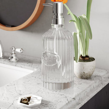 Quenor Basin Glass Pump Soap Dispenser (Set of 2)